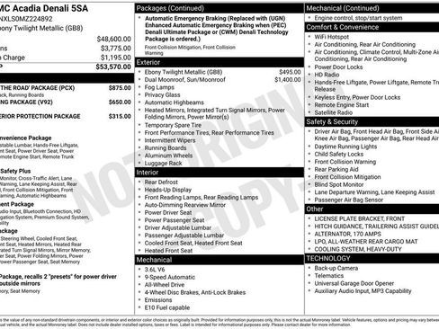 Used 2021 GMC Acadia Denali w/ LPO, 'HIT The Road' Package AWD/4WD image 2