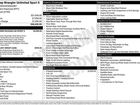 Used 2019 Jeep Wrangler Unlimited Sport S AWD/4WD image 6