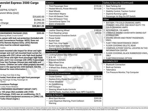 Used 2020 Chevrolet Express 3500 w/ Driver Convenience Package image 2