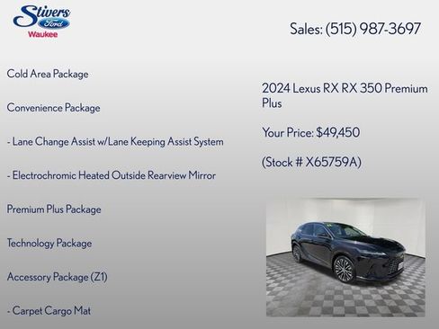 Used 2024 Lexus RX 350 Premium Plus w/ Convenience Package AWD/4WD image 8