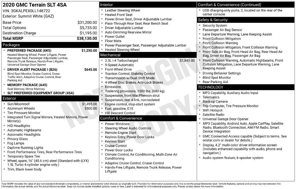 Used 2020 GMC Terrain SLT w/ Preferred Package FWD image 41