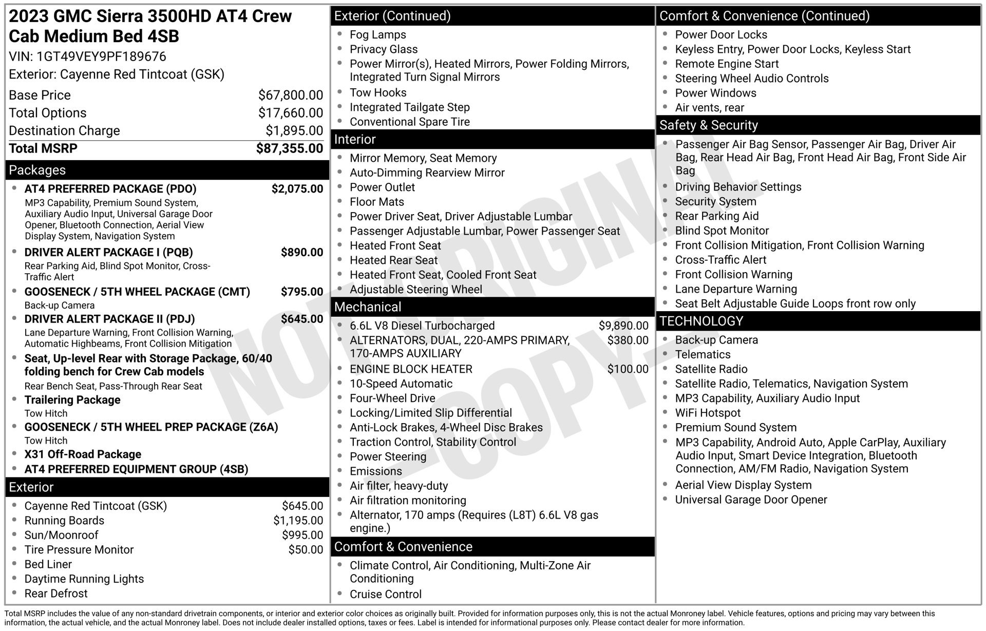 Used 2023 GMC Sierra 3500 AT4 w/ AT4 Preferred Package AWD/4WD image 3