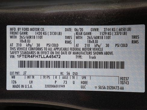 Used 2020 Ford Ranger XLT w/ Equipment Group 302A Luxury AWD/4WD image 69