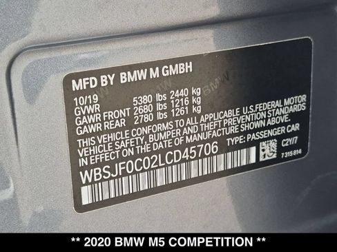 Used 2020 BMW M5 w/ Executive Package AWD/4WD image 30