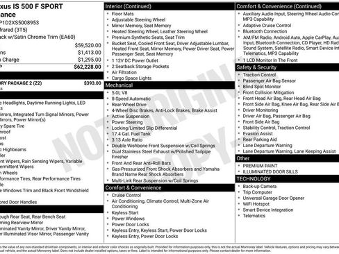 Used 2025 Lexus IS 500 w/ Accessory Package 2 RWD image 3