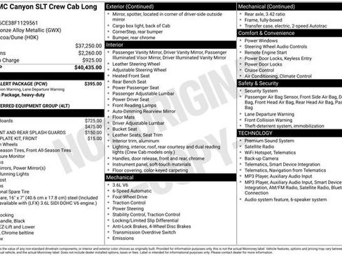 Used 2015 GMC Canyon SLT w/ Driver Alert Package AWD/4WD image 2