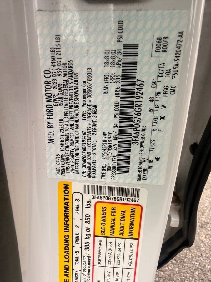 Used 2016 Ford Fusion S w/ Equipment Group 101A FWD image 7
