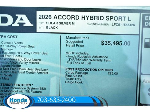 New 2026 Honda Accord Hybrid Sport-L FWD image 36