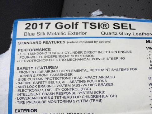 Used 2017 Volkswagen Golf SEL FWD image 78