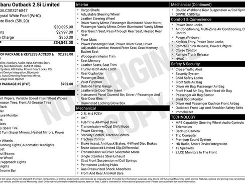 Used 2016 Subaru Outback 2.5i Limited image 3
