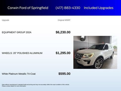 Used 2019 Ford Explorer XLT w/ Equipment Group 202A AWD/4WD image 6