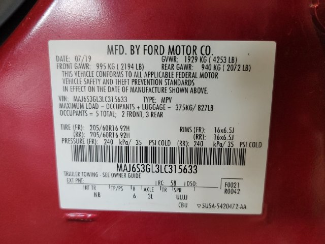Used 2020 Ford EcoSport SE w/ SE Convenience Package AWD/4WD image 36