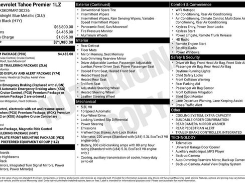 Used 2021 Chevrolet Tahoe Premier w/ Premium Package image 7