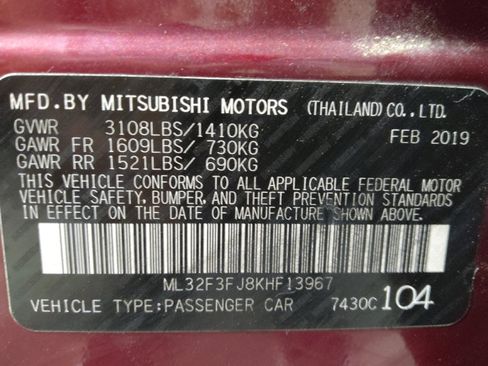 Used 2019 Mitsubishi Mirage G4 ES FWD image 33