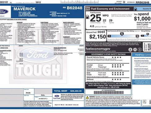 Certified 2024 Ford Maverick Lariat w/ 4K Tow Package image 7