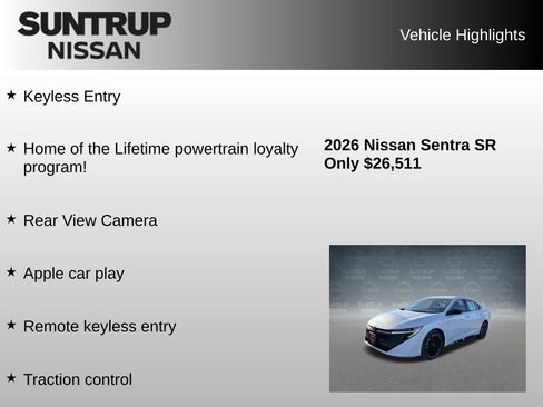 Used 2026 Nissan Sentra SR w/ SR All Weather Package FWD image 8