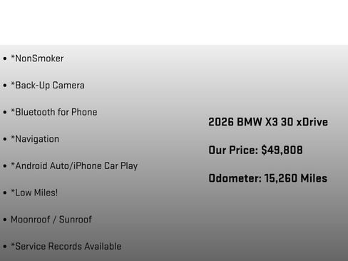 Used 2026 BMW X3 xDrive30i w/ M Sport Package AWD/4WD image 12