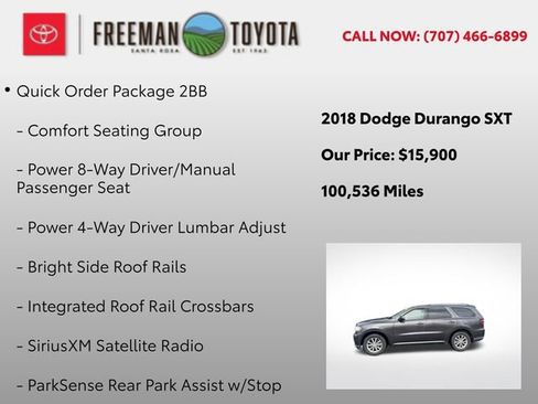 Used 2018 Dodge Durango SXT w/ Quick Order Package 2BB image 5