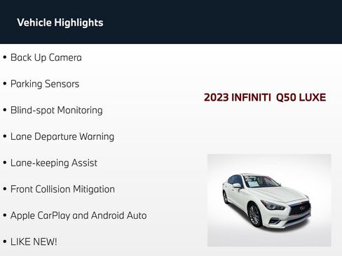 Used 2023 INFINITI Q50 Luxe w/ Cargo Package AWD/4WD image 5