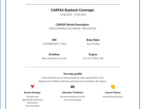 Used 2023 Chevrolet Silverado 1500 Custom w/ LPO, Dark Essentials Package image 50