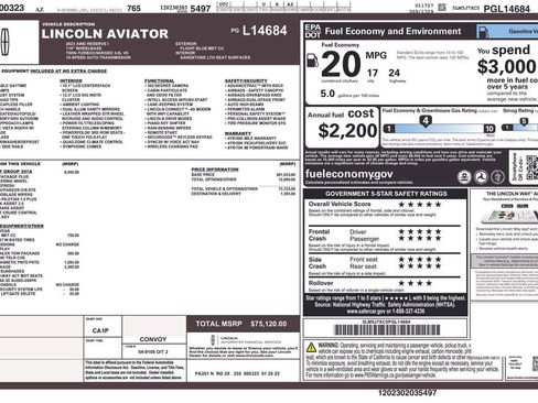 Used 2023 Lincoln Aviator Reserve w/ Equipment Group 201A image 66