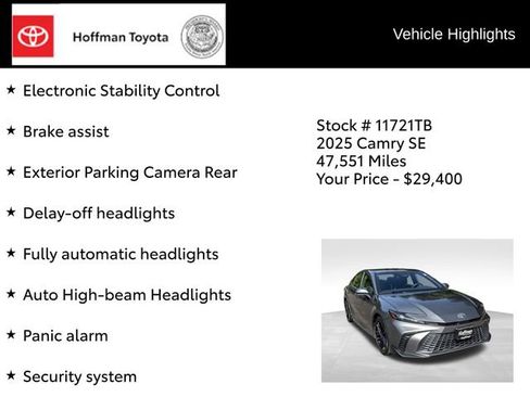 Used 2025 Toyota Camry SE FWD image 36
