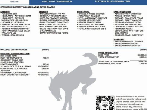 New 2025 Ford Bronco Sport Outer Banks w/ Outer Banks Tech Package+ image 2