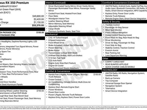 Used 2023 Lexus RX 350 Premium w/ Cold Area Package FWD image 38