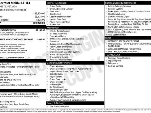 Used 2018 Chevrolet Malibu LT w/ Leather Package FWD image 2