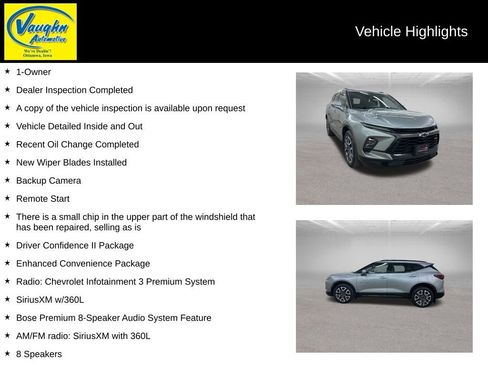 Certified 2024 Chevrolet Blazer RS w/ Driver Confidence II Package image 2