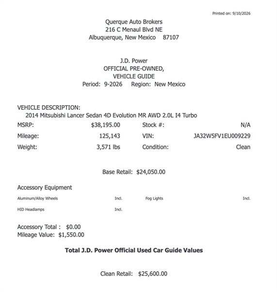 Used 2014 Mitsubishi Lancer Evolution MR AWD/4WD image 2