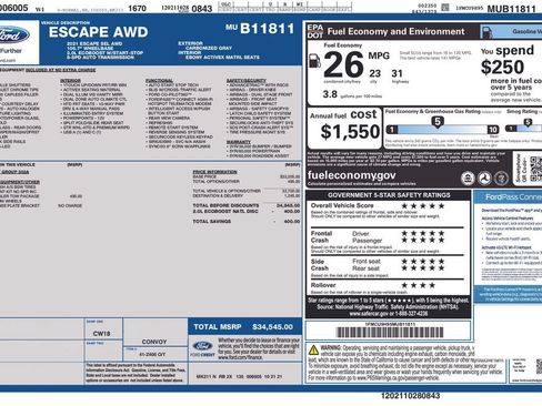 Used 2021 Ford Escape SEL w/ Class II Trailer Tow Package AWD/4WD image 4