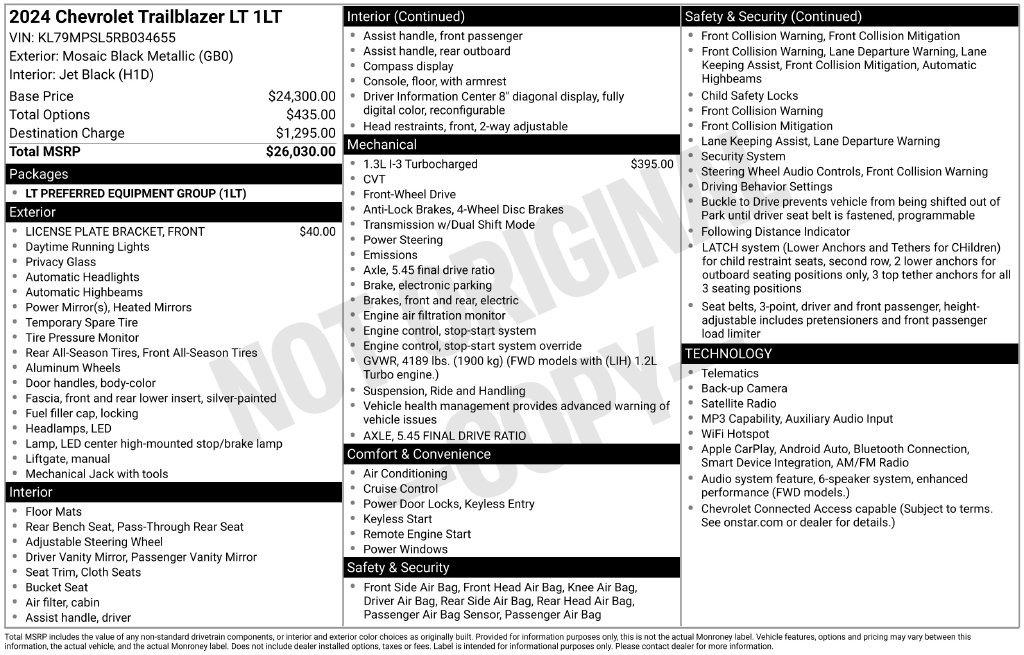 Used 2024 Chevrolet TrailBlazer LT FWD image 32