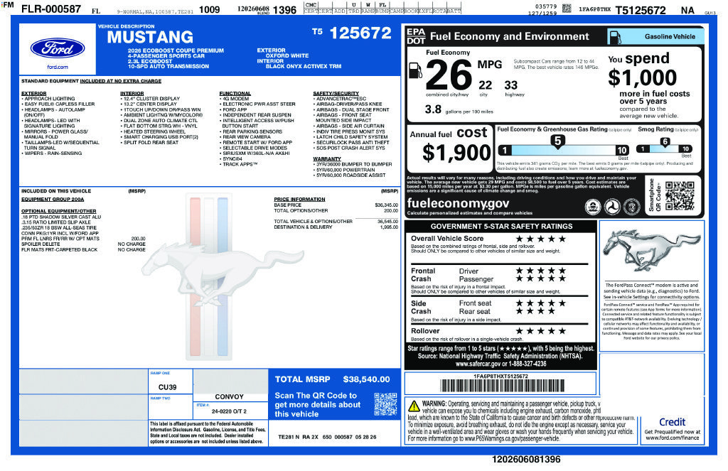 New 2026 Ford Mustang Premium RWD image 8