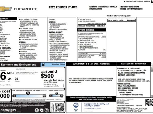 Certified 2025 Chevrolet Equinox LT w/ Safety and Technology Package image 1