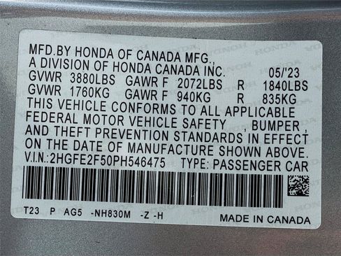 Certified 2023 Honda Civic Sport image 25