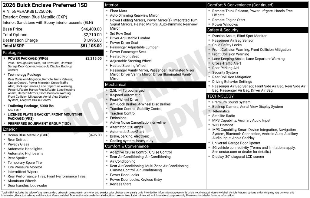 Used 2026 Buick Enclave Preferred w/ Power Package FWD image 5