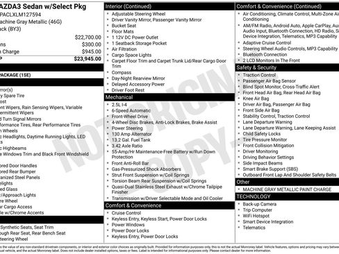 Used 2020 MAZDA MAZDA3 Sedan w/ Select Package image 6