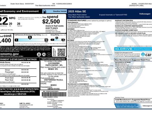 Used 2025 Volkswagen Atlas SE FWD image 4