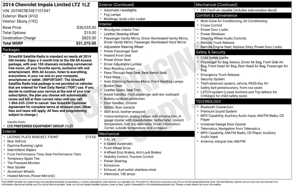 Used 2014 Chevrolet Impala LTZ FWD image 3