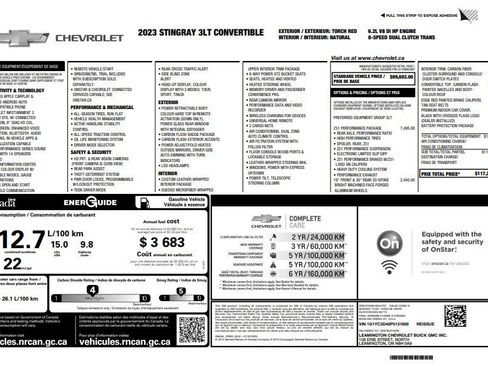 Certified 2023 Chevrolet Corvette Stingray Premium Conv w/ Z51 Performance Package RWD image 37