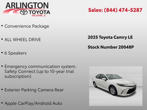 Used 2025 Toyota Camry LE AWD/4WD image 4