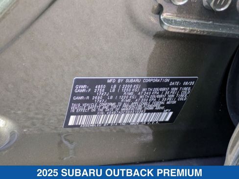 Certified 2025 Subaru Outback Premium image 37