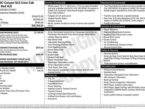 Used 2016 GMC Canyon SLE w/ All Terrain Package AWD/4WD image 26