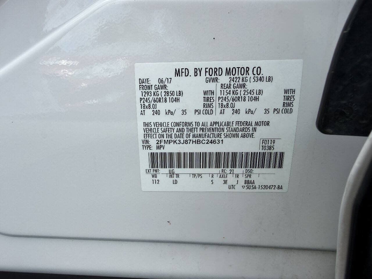 Used 2017 Ford Edge SEL w/ Equipment Group 201A FWD image 24