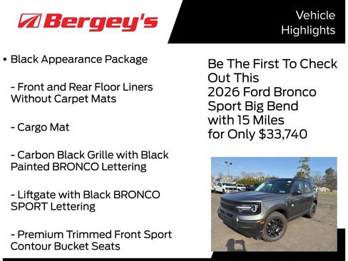 New 2026 Ford Bronco Sport Big Bend w/ Black Appearance Package AWD/4WD image 5