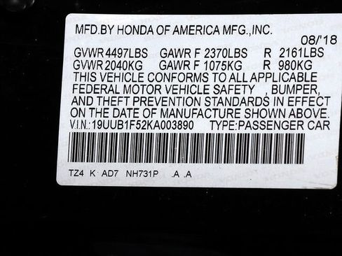 Certified 2019 Acura TLX w/ Technology Package FWD image 38