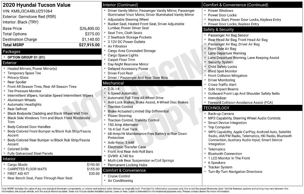 Used 2020 Hyundai Tucson Value AWD/4WD image 6