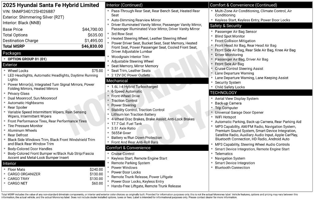 Used 2025 Hyundai Santa Fe Limited FWD image 42