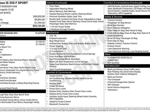 Used 2025 Lexus IS 350 F Sport w/ Navigation Package RWD image 2